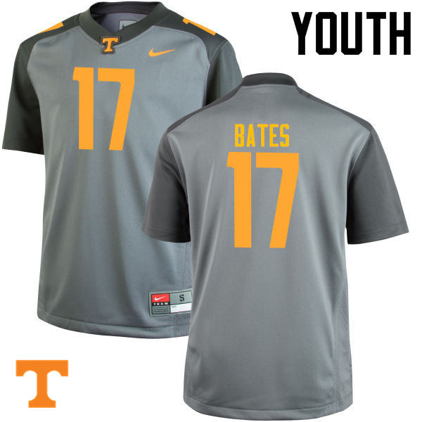 Youth #17 Dillon Bates Tennessee Volunteers College Football Jerseys-Gray - Click Image to Close